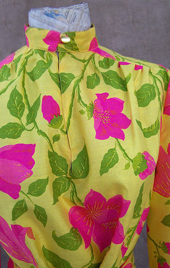 vintage pink yellow silk blouse
