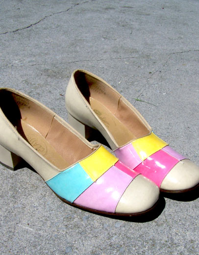 vintage 70s pastel heels