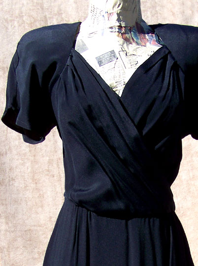 vintage 80s 40s-styled sarong dress