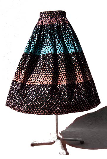 vintage 50s polka dot cotton skirt